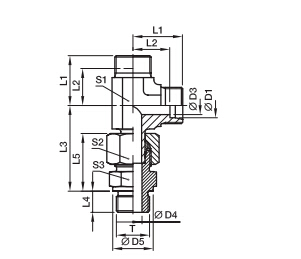 EVL-R  三通組合接頭-英制螺紋金屬密封PARKER接頭、PARKER卡套接頭